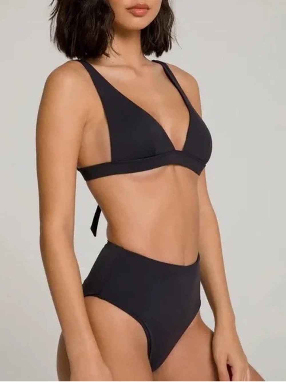 Good American Wide Band Triangle Bikini Top Black